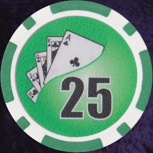 Green Twist 11.5gm Poker Chips Numbered 25 Photo
