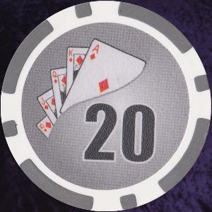 Grey Twist 11.5gm Poker Chips Numbered 20 Photo
